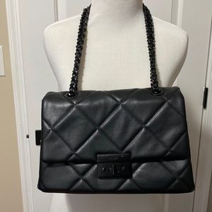 Aldo black quilted blackout shoulder bag